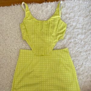 Yellow Gingham Skirt Set
